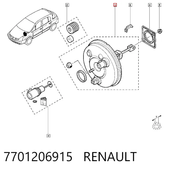 Reforçador dos freios a vácuo 7701206915 Renault (RVI)