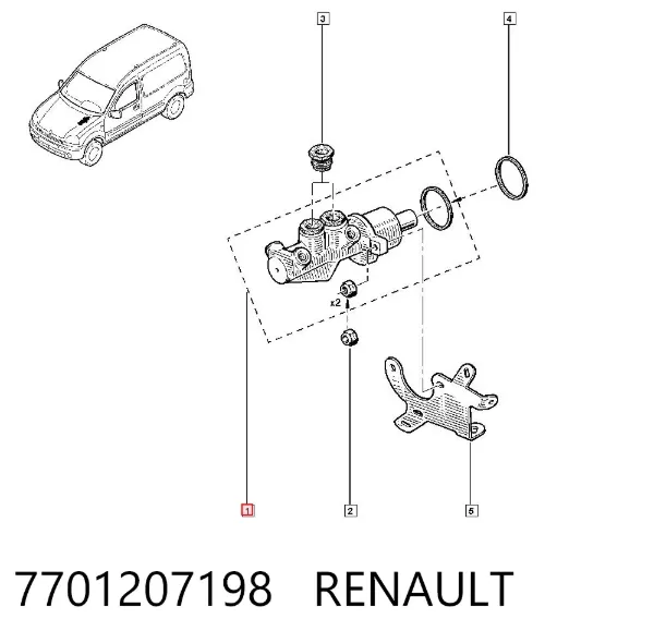 Cilindro mestre do freio 7701207198 Renault (RVI)