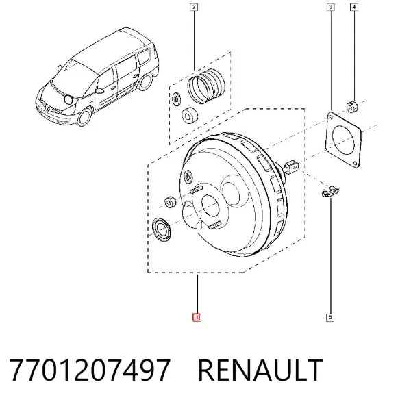Reforçador dos freios a vácuo 7701207497 Renault (RVI)