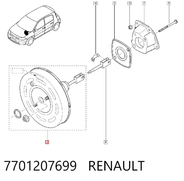 Reforçador dos freios a vácuo 7701207699 Renault (RVI)