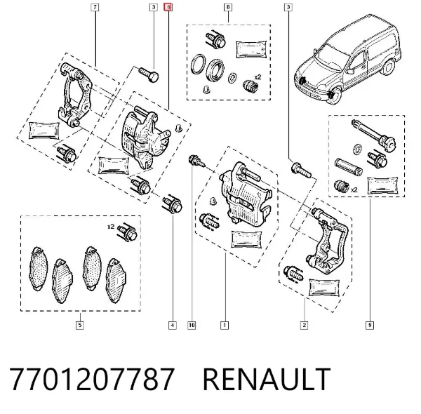 Suporte do freio dianteiro direito 7701207787 Renault (RVI)