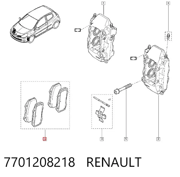 Sapatas do freio dianteiras de disco 7701208218 Renault (RVI)