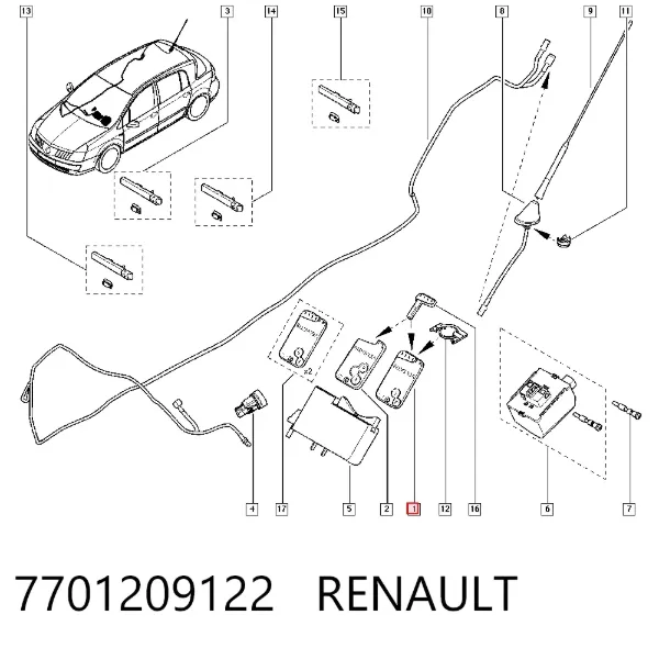 Berloque de controlo de sinalização 7701209122 Renault (RVI)