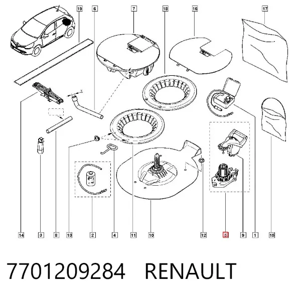 Consola da roda de recambio 7701209284 Renault (RVI)