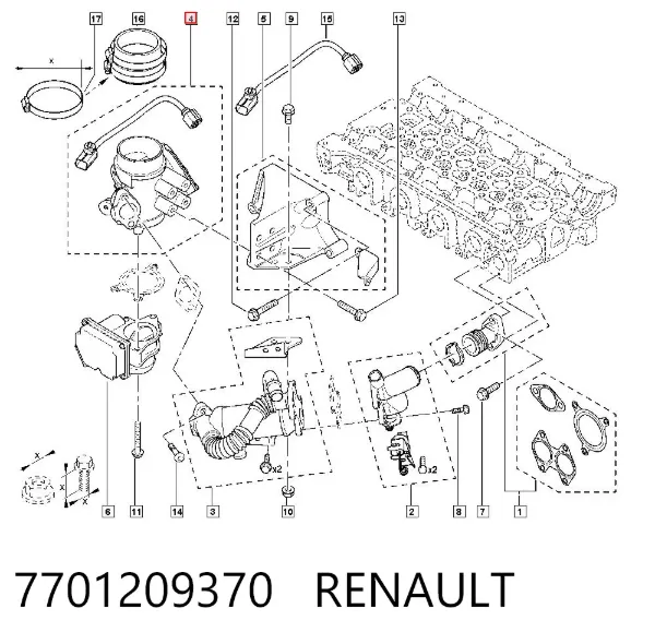 Válvula EGR de recirculação dos gases 7701209370 Renault (RVI)