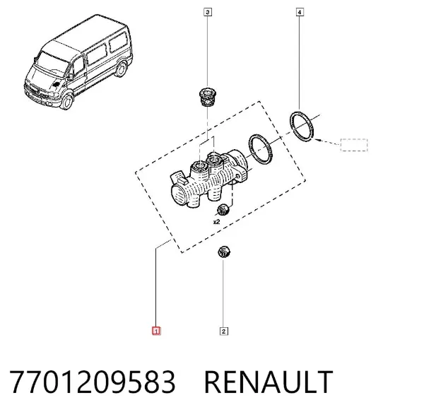 Cilindro mestre do freio 7701209583 Renault (RVI)