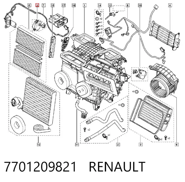 Acionamento de comporta de forno Renault Master III