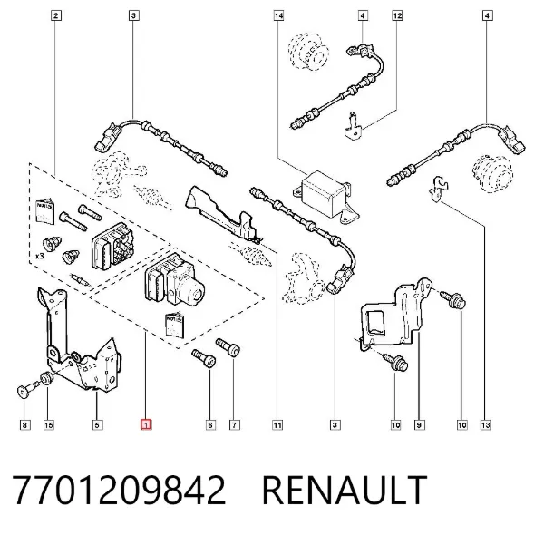 Unidade hidráulico de controlo ABS 7701209842 Renault (RVI)