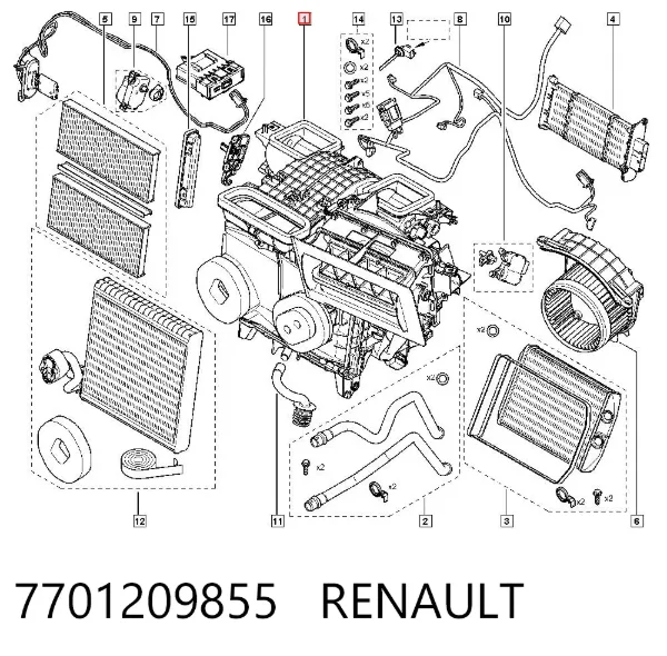 Caixa de forno montado 7701209855 Renault (RVI)
