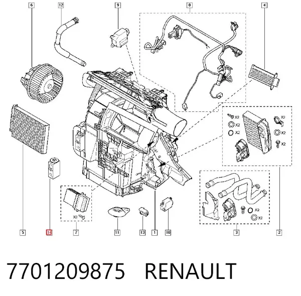 Válvula TRV de aparelho de ar condicionado 7701209875 Renault (RVI)