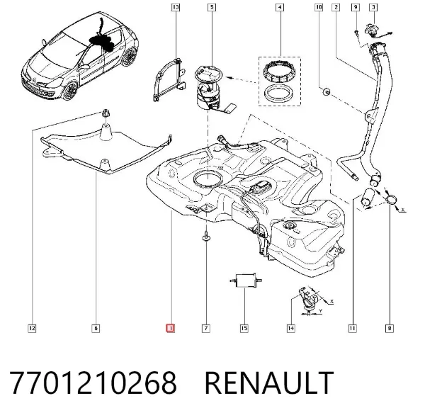 Tanque de combustível 7701210268 Renault (RVI)