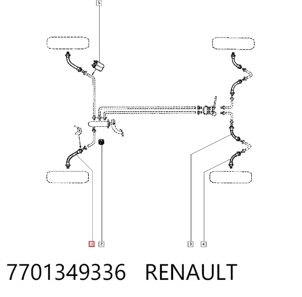Mangueira do freio dianteira 7701349336 Renault (RVI)