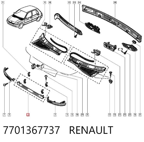 Grelha do radiador 7701367737 Renault (RVI)