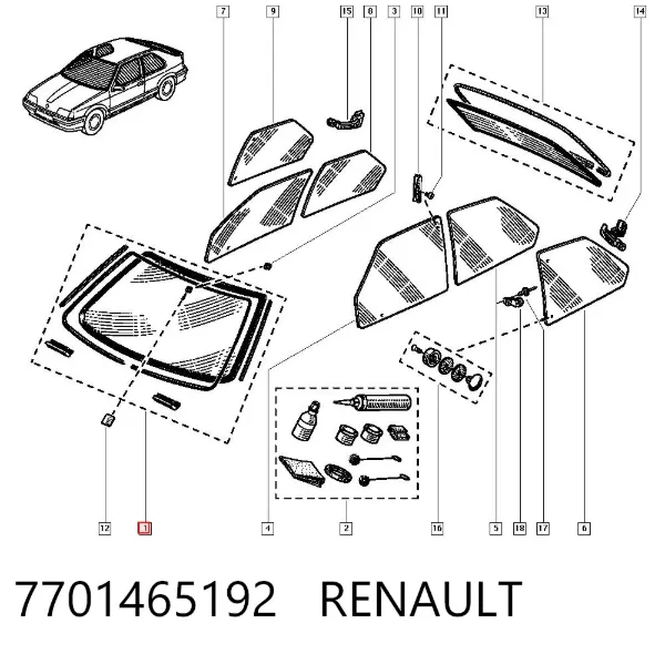 Pára-brisas 7701465192 Renault (RVI)