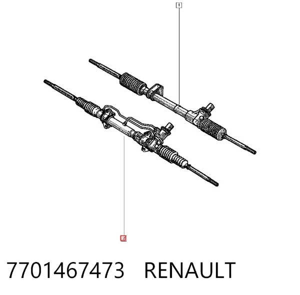Cremalheira da direção 7701467473 Renault (RVI)