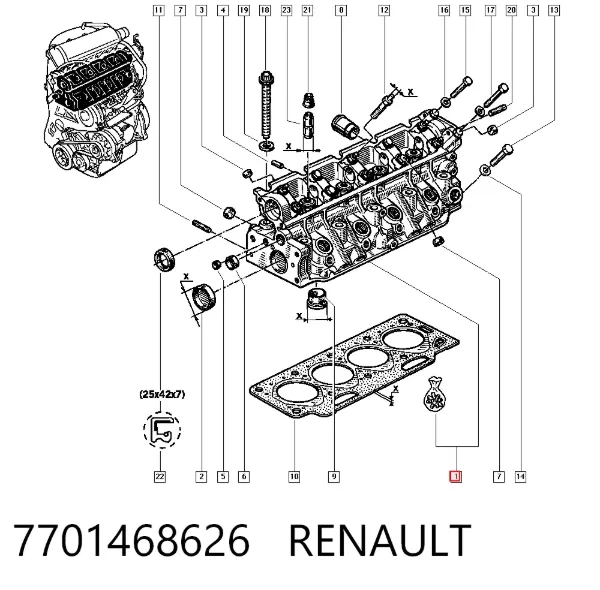 Cabeça de motor (CBC) Renault Clio I