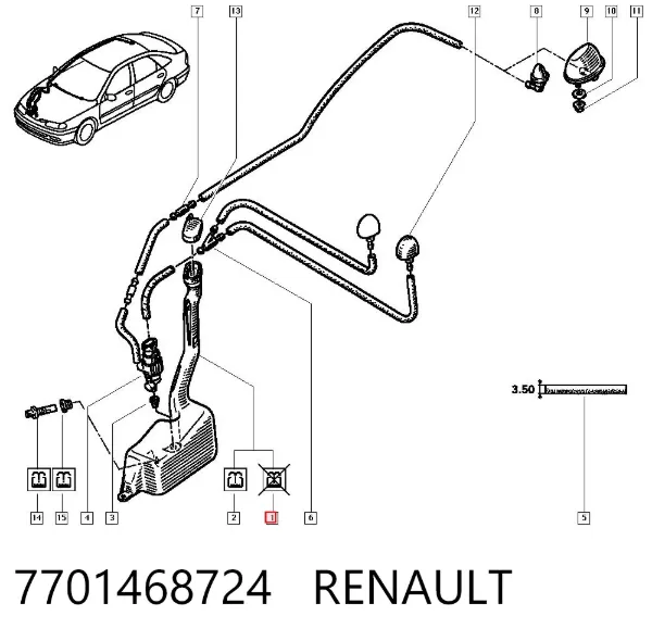 Tanque de fluido para lavador de vidro 7701468724 Renault (RVI)