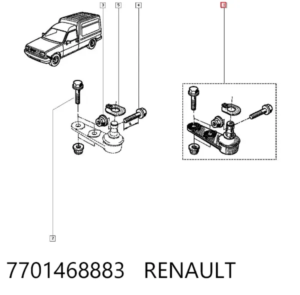 Suporte de esfera inferior 7701468883 Renault (RVI)