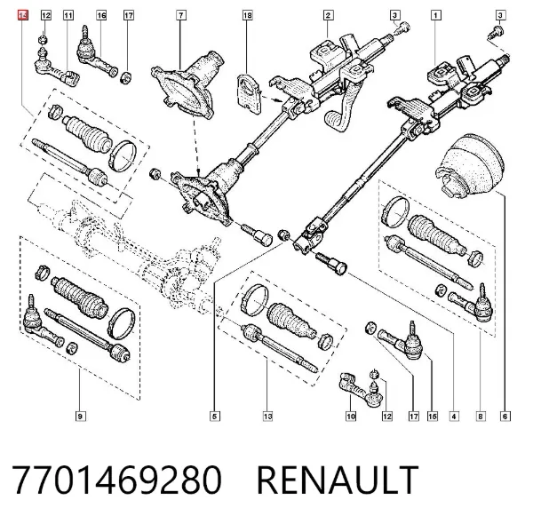 Tração de direção 7701469280 Renault (RVI)