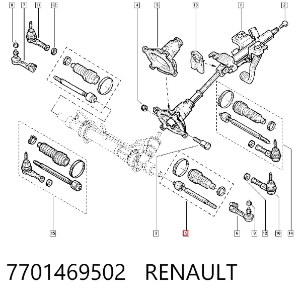 Tração de direção 7701469502 Renault (RVI)
