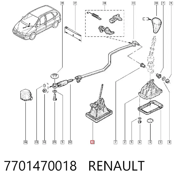 Mecanismo de mudança (ligação) Renault Scenic I