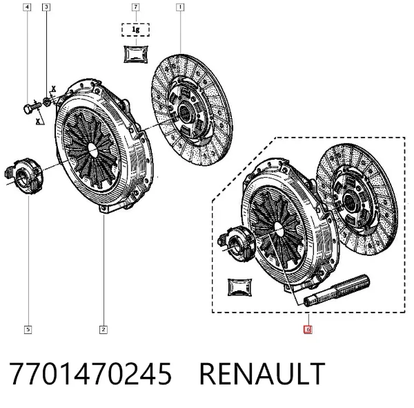 Kit de embraiagem (3 peças) 7701470245 Renault (RVI)