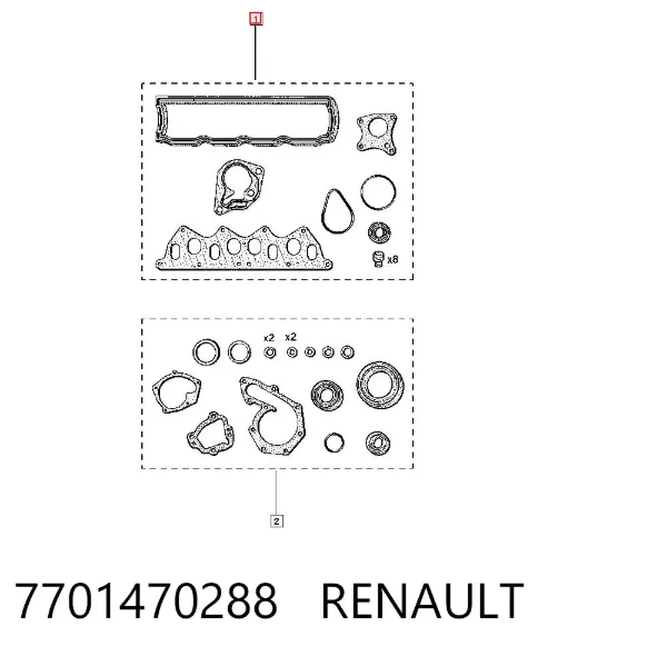 Kit de vedantes de motor completo 7701470288 Renault (RVI)