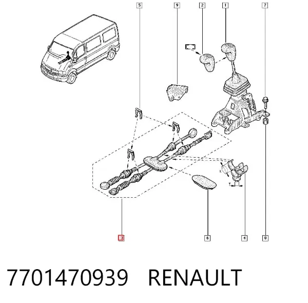 Cabo de mudança duplo 7701470939 Renault (RVI)