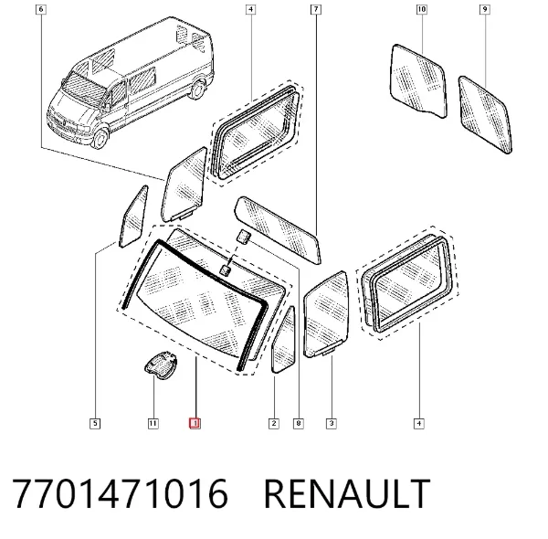 Pára-brisas 7701471016 Renault (RVI)