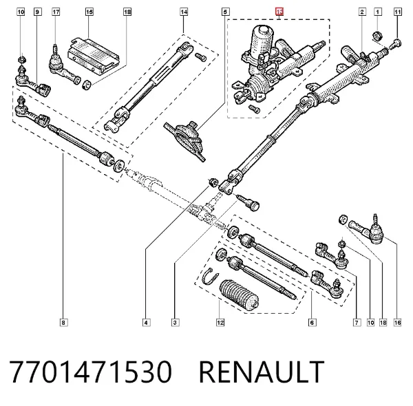 Coluna da direção 7701471530 Renault (RVI)