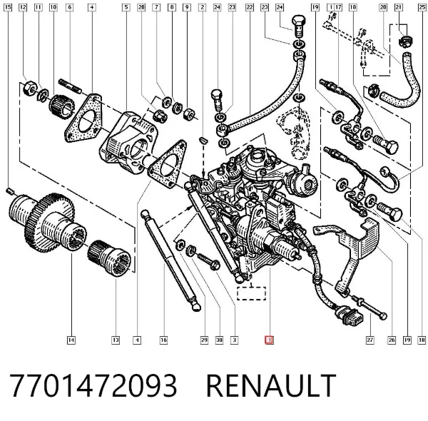 Bomba de combustível de pressão alta 7701472093 Renault (RVI)