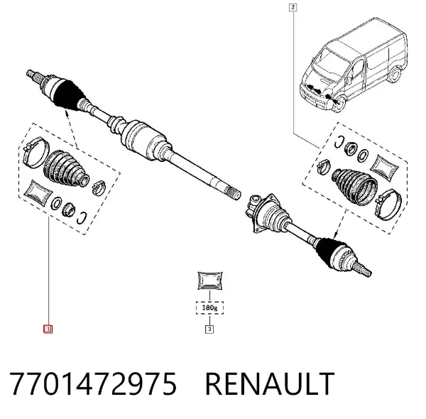 Bota de proteção externa de junta homocinética do semieixo dianteiro 7701472975 Renault (RVI)