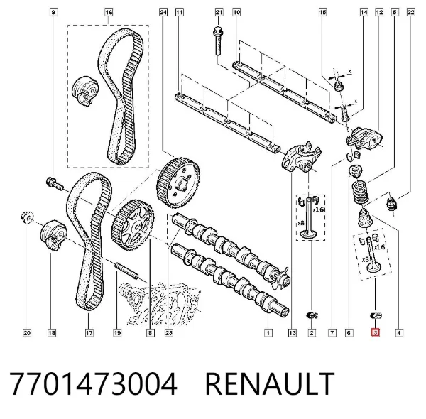 Válvula de escape 7701473004 Renault (RVI)