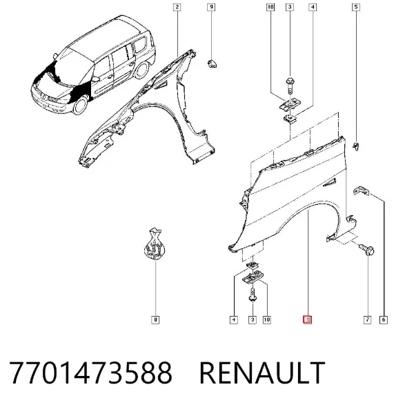 Pára-lama dianteiro esquerdo Renault Espace IV