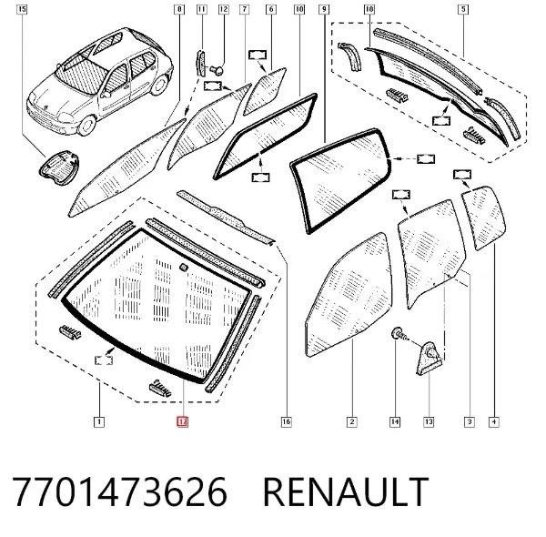 Pára-brisas 7701473626 Renault (RVI)