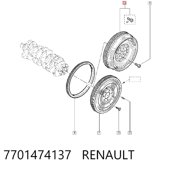 Volante de motor 7701474137 Renault (RVI)