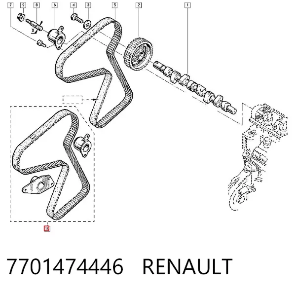 Correia do mecanismo de distribuição de gás, kit 7701474446 Renault (RVI)