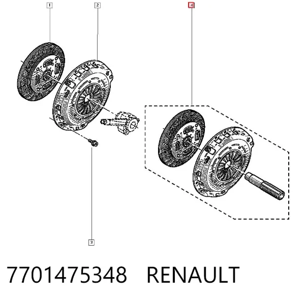 Kit de embraiagem (3 peças) 7701475348 Renault (RVI)