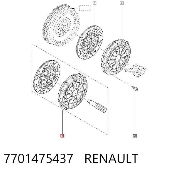 Kit de embraiagem (3 peças) 7701475437 Renault (RVI)