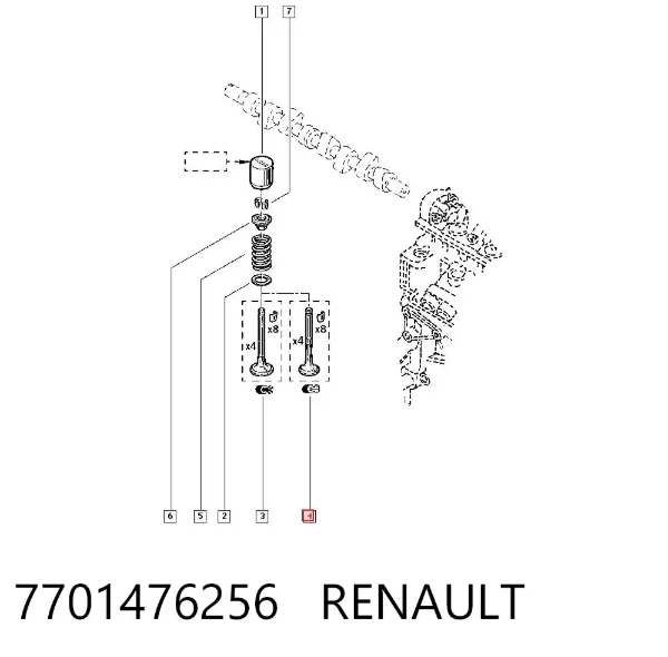 Válvula de escape 7701476256 Renault (RVI)
