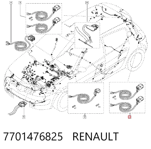 Desengate (ficha) da luz traseira 7701476825 Renault (RVI)