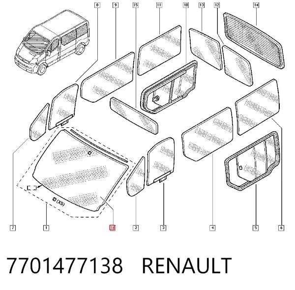 Pára-brisas 7701477138 Renault (RVI)