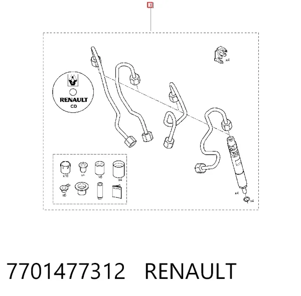 Injetor de injeção de combustível 7701477312 Renault (RVI)