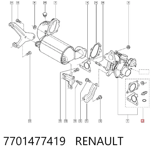 Vedante de turbina, kit de montagem 7701477419 Renault (RVI)