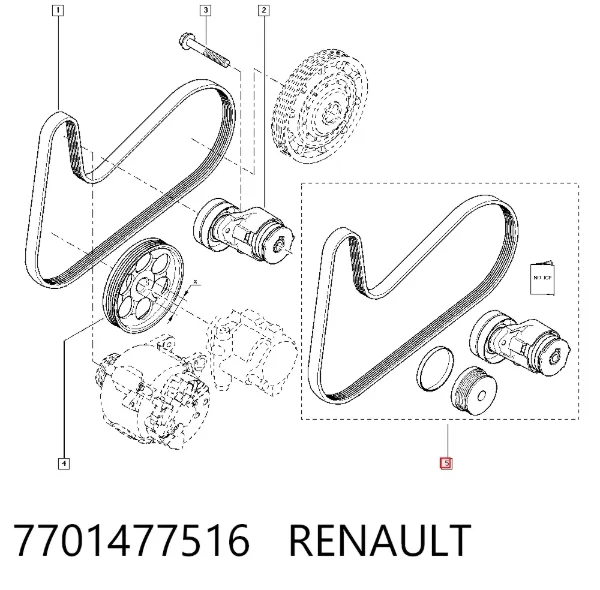 Correia dos conjuntos de transmissão, kit 7701477516 Renault (RVI)