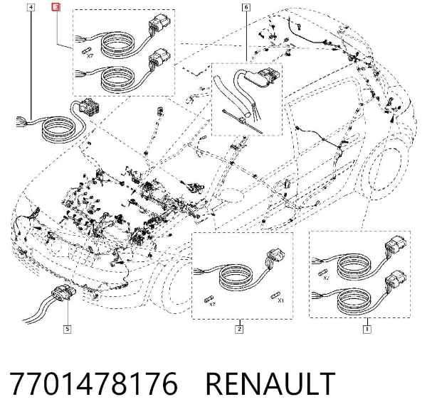 Desengate (ficha) da luz traseira 7701478176 Renault (RVI)