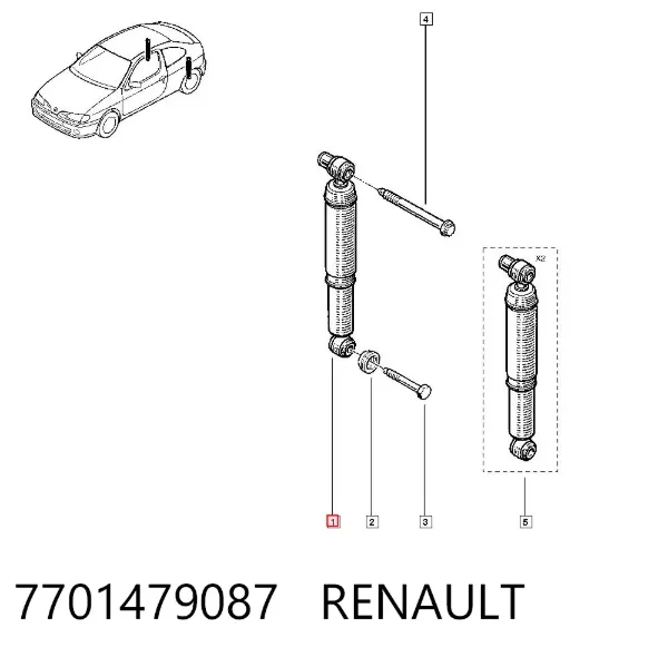 Amortecedor traseiro 7701479087 Renault (RVI)