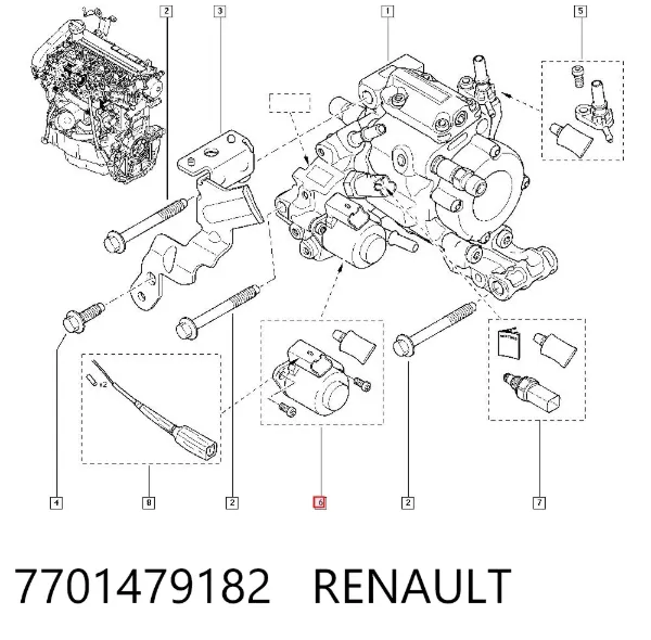 Válvula de regulação de pressão (válvula de redução da Bomba de Combustível de Pressão Alta) Common-Rail-System 7701479182 Renault (RVI)