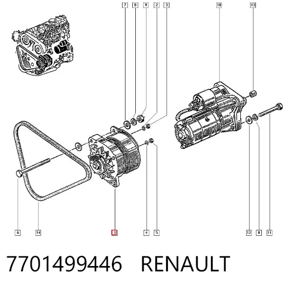 Gerador 7701499446 Renault (RVI)