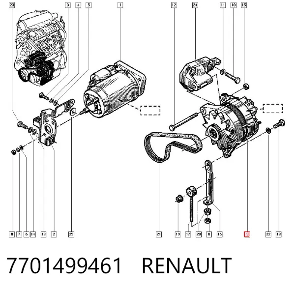 Gerador 7701499461 Renault (RVI)